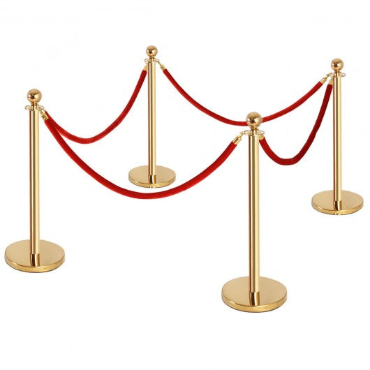 4 pcs Stanchion Posts Queue Pole