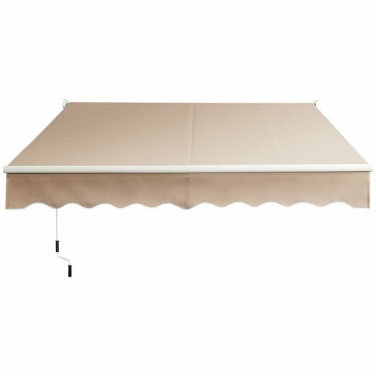 8FT × 6.5FT Retractable Aluminum Patio Sun Awning-Beige