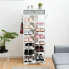 Wooden Free Standing Shoe Storage Shelf with Fabric Drawer-White