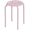 Set of 6 Stackable Backless Round Metal Stool Set