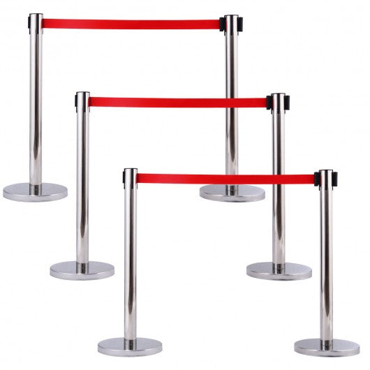 6 Pcs Crowd Control Barrier Stanchion Posts Queue Belt