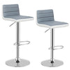 Set of 2 Adjustable PU Leather Bar Stools