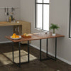 Metal Frame Wood Top Console Dining Table Rectangular Kitchen Table