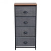 Chest Storage Tower Side Table Display Storage with 4 Drawers-Black