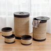 5 pcs Round Storage Basket Seaweed Hamper Laundry Basket