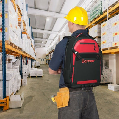 Tool Backpack Heavy Duty Jobsite Tool Bag 26 Pockets