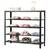 5-Tier Shoe Storage Organizer with 4 Metal Mesh Shelves