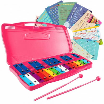 25 Notes Kids Glockenspiel Chromatic Metal Xylophone