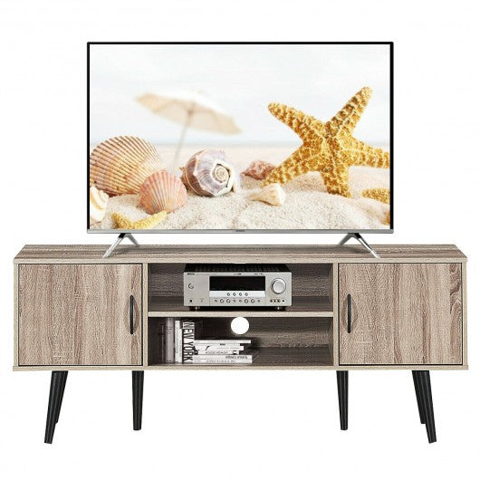 TV Stand w/ 2 Storage Cabinets 2 Open Shelves