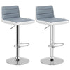 Set of 2 Adjustable PU Leather Bar Stools