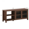 Wooden TV Stand with 2 Metal Mesh Doors