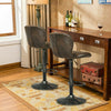 Set of 2 Adjustable Swivel Hot-stamping Bar Stools with Backrest