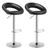 Set of 2 Bar Stools Adjustable PU Leather Swivel Chairs