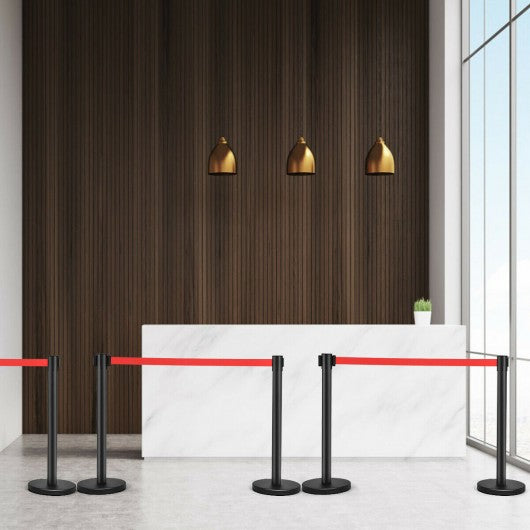 6 pcs Black Stanchion Posts Queue Pole