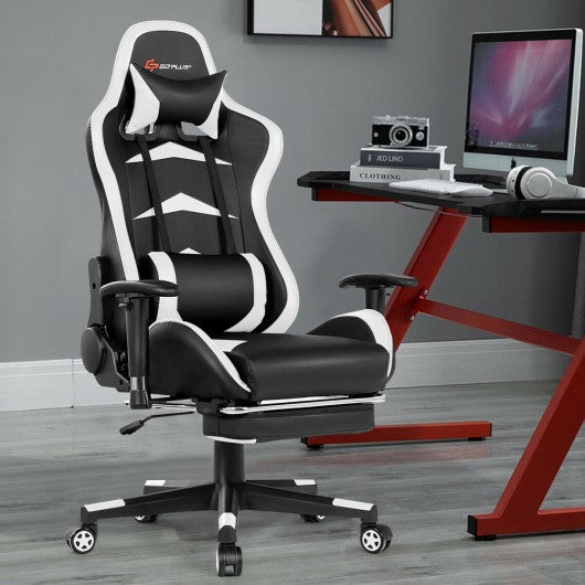 Massage Gaming Chair with Footrest