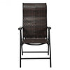 Patio Rattan Folding Chair with Armrest