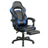 Massage Gaming Chair with Footrest & Lumbar Support-Blue