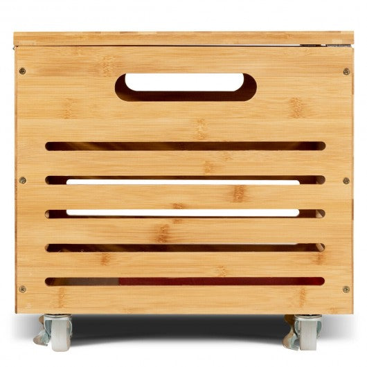 Bamboo Hanging and Rolling File Storage Organizer-Natural