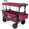 Collapsible Garden Folding Wagon Cart with Canopy