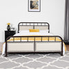 Queen size Metal Bed Frame Platform Bed Upholstered Panel