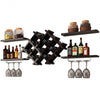 Set of 5 Wall Mount Wine Rack Set with Storage Shelves