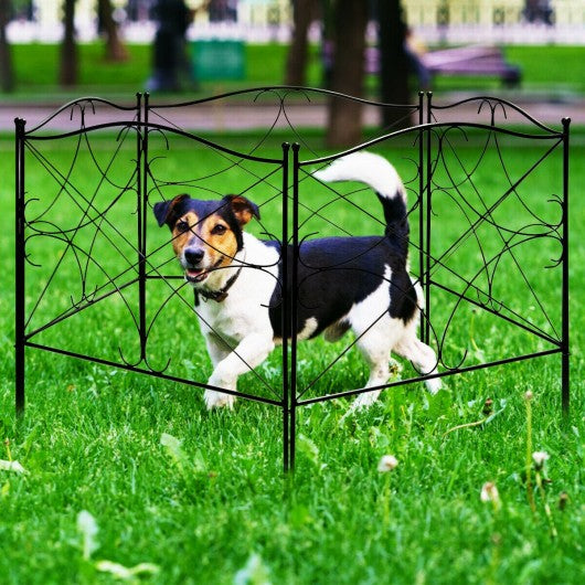 5-Panel 24in x 10ft Folding Decorative Garden Fence