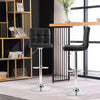 Adjustable Swivel Bar Stool with PU Leather-Black