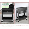 Rolling Mechanics Tool Cart Slide Top Utility Storage Cabinet Organizer 2 Drawer