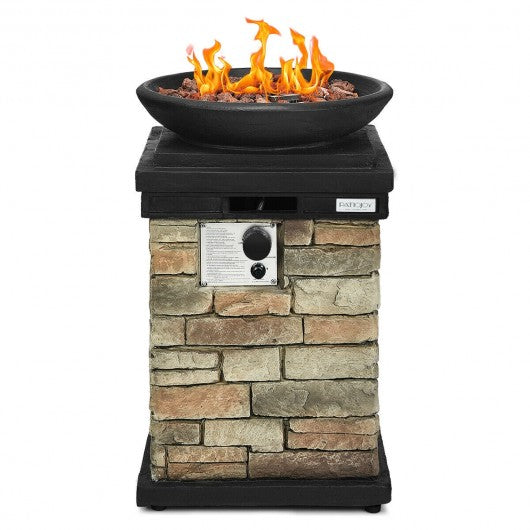40 000 BTU Patio Propane Burning Fire Bowl Column