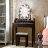 Makeup Dressing Table with Lighted Mirror and Touch Switch-Brown