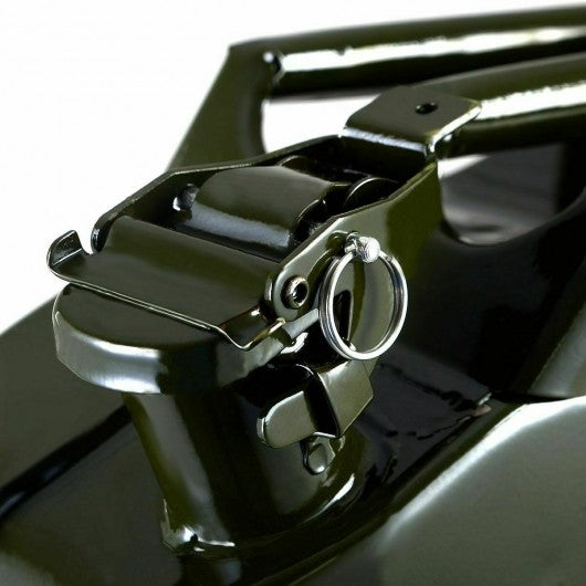 5 Gallon 20L Gas Jerry Can Fuel Steel Tank Military Green w/ Holder New