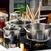 Nonstick Stainless Steel Cookware Set with Glass