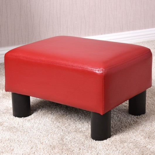 Small PU Leather Rectangular Seat Ottoman Footstool