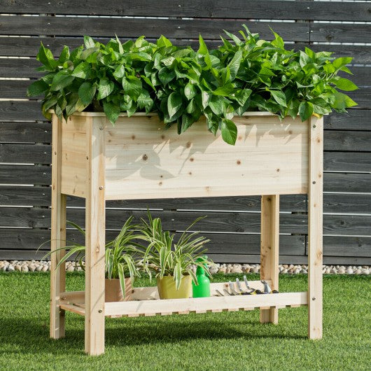 Raised Garden Bed with Storage Shelf