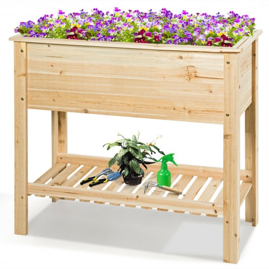 Raised Garden Bed with Storage Shelf