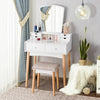 Vanity Table Set Dressing Table Cushioned Stool Makeup Table