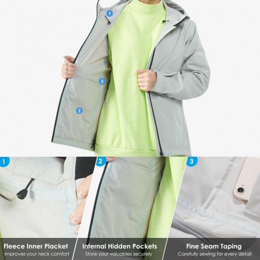Women's Waterproof & Windproof Rain Jacket with Velcro Cuff