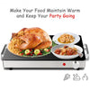 Stainless Steel Electric Warming Tray with Glass Top