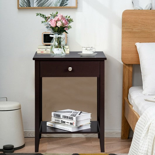 Wooden Nightstand  End Table Storage Display