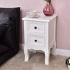 Wood Accent End Nightstand w/ 2 Storage Drawers