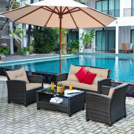 4PCS Outdoor Rattan Furniture Set