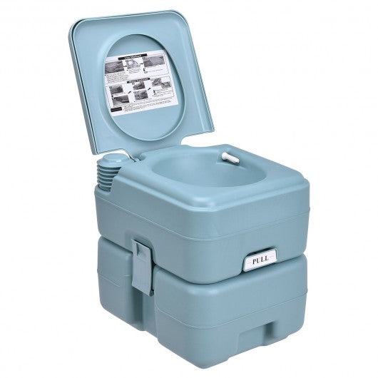 5 Gallon 20 L Outdoor / Indoor Potty Commode Portable Flush Toilet-Green