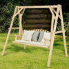Rustic Wooden Porch Swing Bench with A-Frame Stand Set