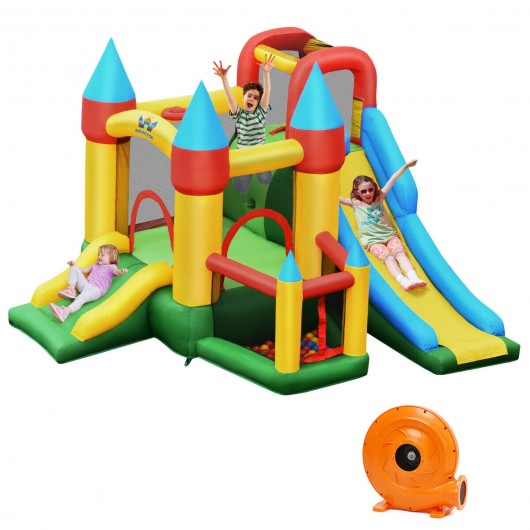 Kids Inflatable Dual Slide Jumping  Castle with 780W Blower
