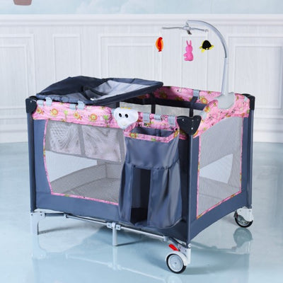 Foldable 2 Color Baby Crib Playpen Playard