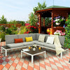 4PCS Patio Aluminum Conversation Furniture Set