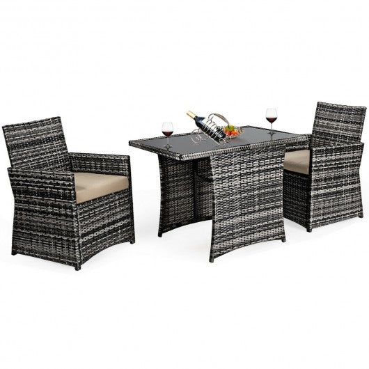 3PCS Outdoor Patio Rattan Wicker Furniture Set