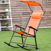 Zero Gravity Folding Rocking Chair Rocker Porch-Orange