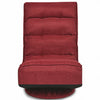 5-Position Folding Floor Gaming Chair-Wine Red