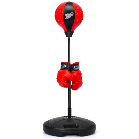 Kids Adjustable Stand Punching Bag Toy Set with Boxing Glove